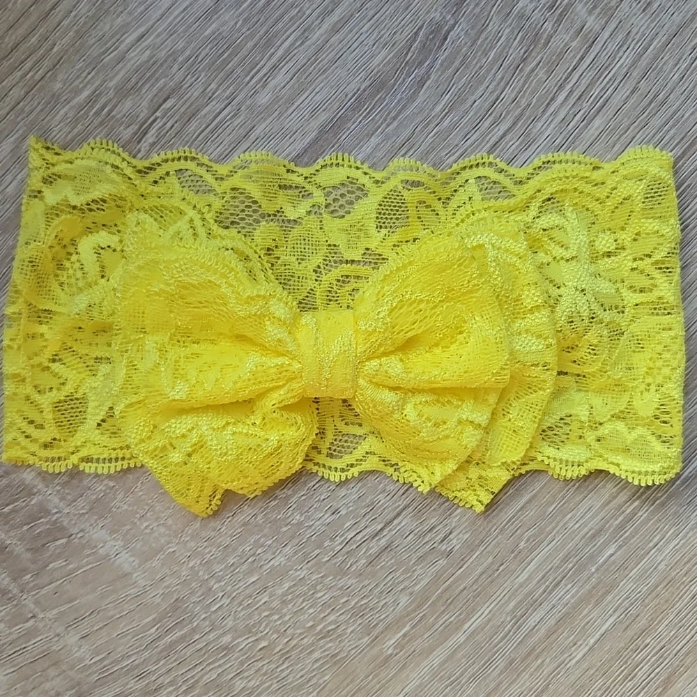 ​Baby Girls Lace Bow Headbands Set Soft Elastic Wide Hairbands Infants & Toddler